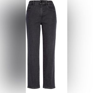 Good American High waisted straight legged black jeans